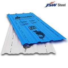 JSW Colouron+ Premium Colour Coated Roofing Sheets (BLUE Colour) - DOUBLE RIPPED TRAPEZOIDAL PROFILE