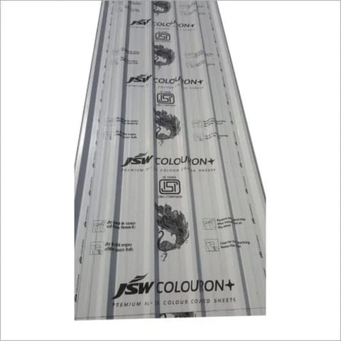 JSW Colouron+ Premium Colour Coated Roofing Sheets (WHITE Colour) - DOUBLE RIPPED TRAPEZOIDAL PROFILE